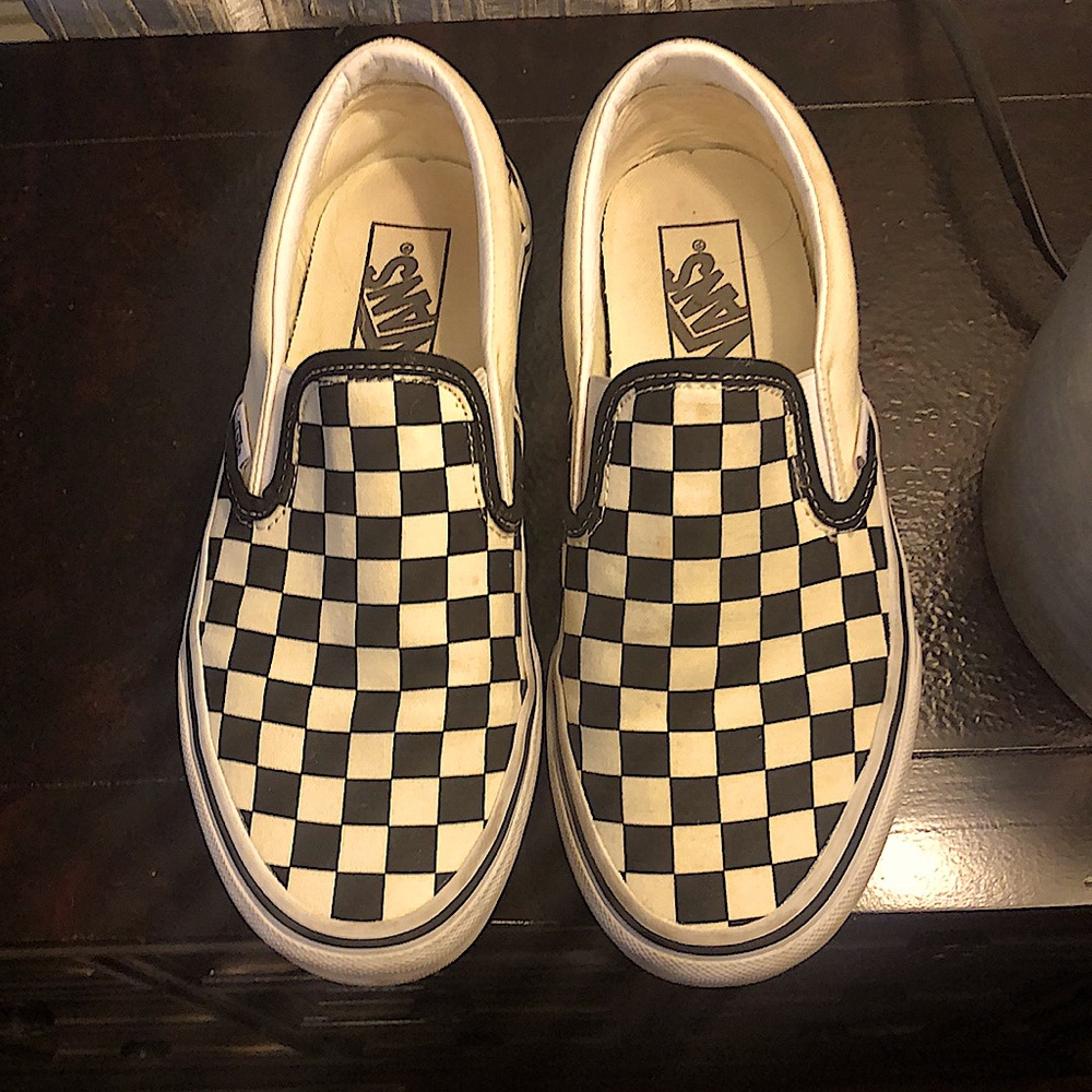 Vans checkered slip on shoes women’s 8.